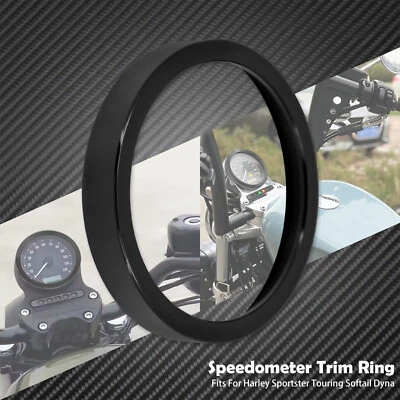 Black Speedometer Gauge Accent Trim Ring Fit For Dyna Electra Glide Breakout - Image 1 of 4