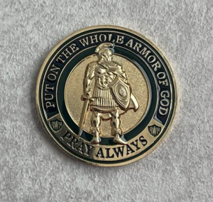 Undated Put On the Whole Armor of God Colorized Challenge Coin L2 - Picture 1 of 2