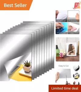 Transform Your Walls with Flexible Mirror Tiles - 10 Pieces, 6x9 in, Easy Stick - Picture 1 of 10