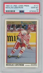 1991-92 OPC O-Pee-Chee Premier #117 NIKLAS LIDSTROM RC Rookie PSA 10 Gem Mt HOF - Picture 1 of 2