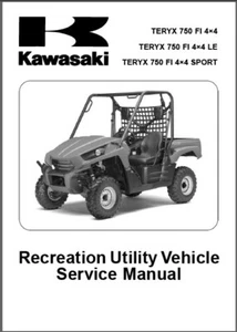 2010-2011-2012-2013 Kawasaki Teryx 750 FI 4X4 LE Sport UTV Service Manual CD - Picture 1 of 2