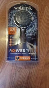 Waterpik Dual Power Pulse Shower Head 2X Massage Force 6 Sprays Easy Install - Picture 1 of 4