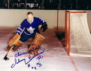 JOHNNY BOWER Toronto Maple Leafs Autographed 8x10 Photo (RP) - Picture 1 of 1