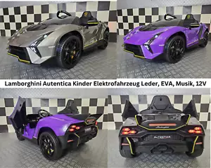 Lamborghini Autentica Kinderauto Elektro Kinderfahrzeug 12V mit Leder Musik EVA - Bild 1 von 45