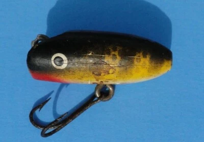 老式古董木制南弯飞奥雷诺鱼饵 1 1/4。 — 第 1/4 张图片