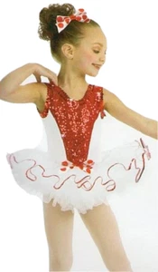 Herz und Seele Kinder X-Small Weihnachten Tanz Kostüm Ballett Tutu und Schleife Neu - Bild 1 von 3