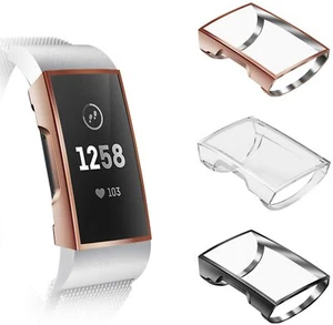 [3 Pack] Screen Protector for Fitbit Charge 3 Soft Slim TPU Plated Case Cover - Picture 1 of 14