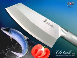 New Japanese Steel All Purpose Cleaver 7 in Vegetable Chopping knife Bar Cutlery - Picture 1 of 6