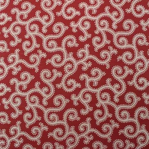 P KAUFMANN BEATRICE WILDBERRY RED SWIRL GEOMETRIC FURNITURE FABRIC BY YARD 54"W - Picture 1 of 5