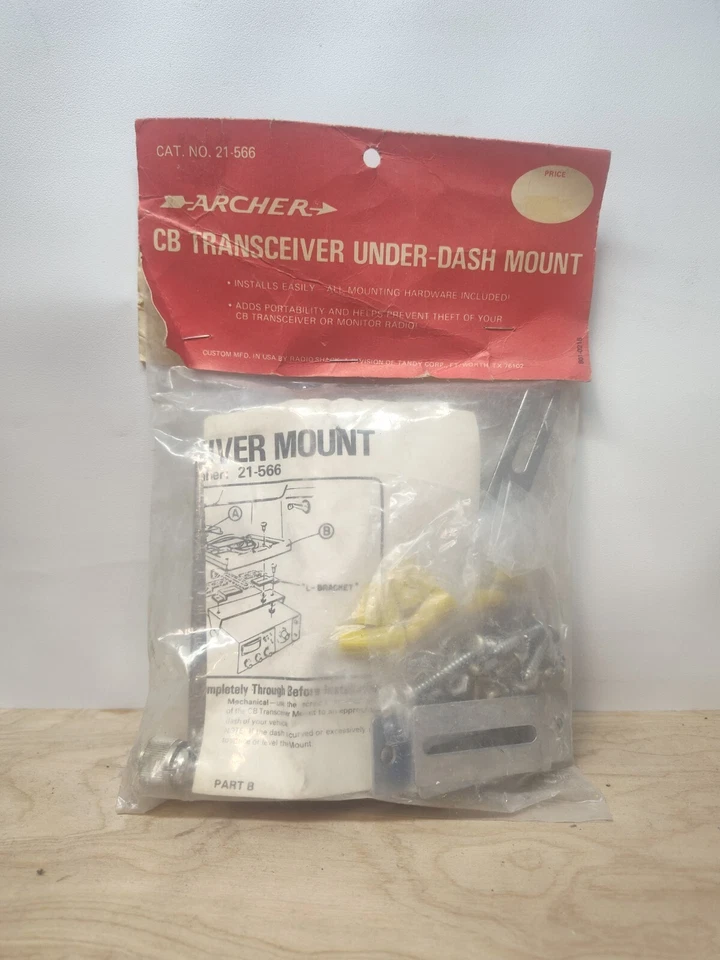 Vintage NOS Archer CB radio Transceiver Under Dash Mount Kit # 21-566 Removable - Image 1 of 1