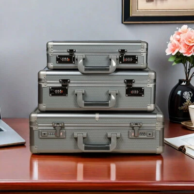 Aluminum Hard Case Men Briefcase ToolBox Carrying Case Portable with Foam Insert - Image 1 of 4