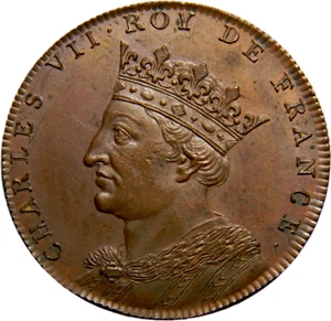 Francia Original Mediados 1700 Medalla Reyes Franceses #54 Carlos VII (02735) - Imagen 1 de 3