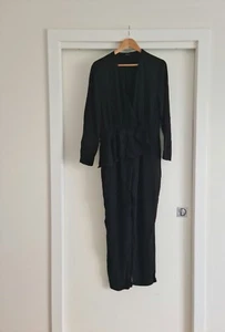 BARDOT Black Satin Print Jumpsuit Size 14 Excellent condition - Picture 1 of 6