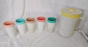 Cornish Therm-O Tumbler Set Of 6 Vintage Pitcher Assorted Pastel - Picture 1 of 8