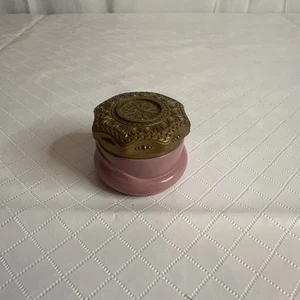 Avon Cream Sachet Jar Perfume Empty VTG Pink Mauve Vanity Prop Glass Read - Picture 1 of 7