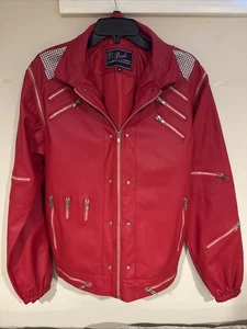 Michael Jackson Beat It Echt Rot Lederjacke Thriller Greaser Größe M - Bild 1 von 23