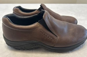 Merrell Men’s Size 10.5 Brown Jungle Moc Casual Hiking Shoes Mahogany Leather - Picture 1 of 9