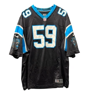 Camiseta Carolina Panthers para hombre XXL #59 Luke Kuechly Nike NFL negra azul en el campo - Imagen 1 de 10