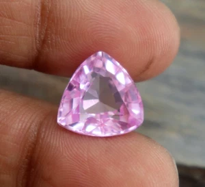 CGI Certified Spinel AAA Loose Gemstone Pink Spinel Natural Trillion Cut 10ct - Picture 1 of 8
