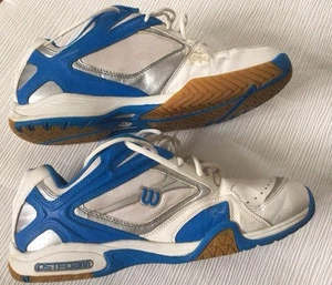 Mens Tennis Shoes Wilson Size 11 White Blue Trim DSTFOAM - Picture 1 of 12