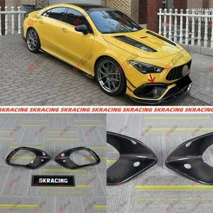 Forged/Carbon Fiber Front Bumper Fog Air Vent Cover Fits Benz W118 C118 CLA45 - Picture 1 of 33