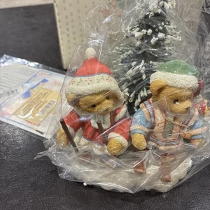 Cherished Teddies “Segrid Justaf Ingmar”#352799 Three Skiers Christmas Tree - Picture 1 of 2