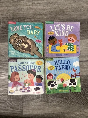 Lot 4 Indestructibles Baby Infant Book Non toxic chew rip proof washable farm - Image 1 of 4