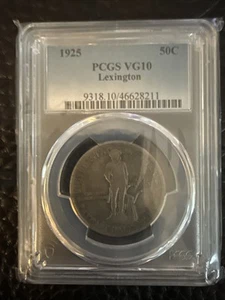 1925 Lexington-Concord Sesquicentennial Commemorative Half Dollar PCGS VG10 - Picture 1 of 2