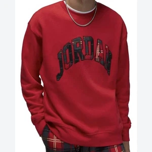 Nike Air Jordan Red Plaid Holiday Fleece Crew Sweatshirt Herren Gr. XXL Neu - Bild 1 von 7
