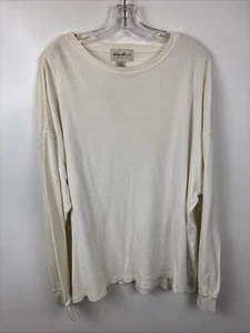 Eddie Bauer Men's XL Cream White Waffle Knit Long Sleeve Thermal Shirt Crew Top - Picture 1 of 6