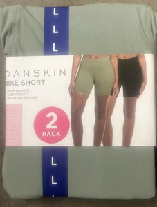 NEW Women's DANSKIN Green/ Black 2 Pack Bike Shorts Size *SMALL* - Picture 1 of 2