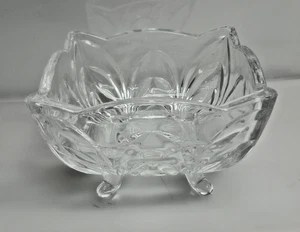 Vintage cut crystal  candy dish 4 feet on bottom 5 by 5  inch centerpiece - Picture 1 of 7