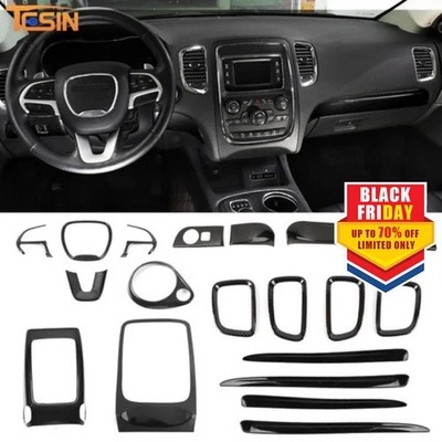 Carbon Fiber Full Set Interior Trim Kit for Dodge Durango 2014+ 18x Accessories Foto 1 de 4