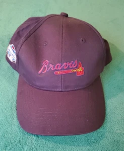Atlanta Braves Pepsi  Baseball Cap | Henry Aaron Inc | Hook & Loop Navy Blue - Imagen 1 de 8
