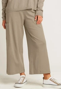 PLANET By Lauren G NWT Pima Cotton Crop Gaucho Pants in Fawn SZ (2) $149 NWT - Picture 1 of 5