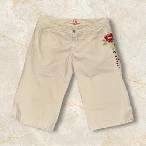 Pantaloncini Johnny Was ricamati Capris floreale LOVE taglia 8-10 Boho Designer **MACCHIA** - Foto 1 di 7