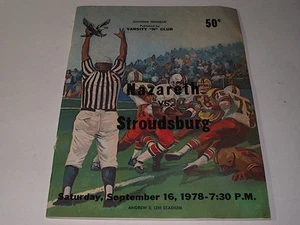 NAZARETH VS STROUDSBURG SOUVENIR PROGRAM 1960 COKE ADS NR BLUE EAGLES FOOTBALL - Picture 1 of 1
