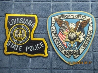 2 parches de policía de Luisiana 1 estado 1 jefferson sheriffs solo para exhibición Foto 1 de 3