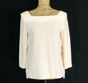 Camicetta Antonio Melani 100% seta XS blush rosa pesca collo quadrato 3/4 sl top - Foto 1 di 6