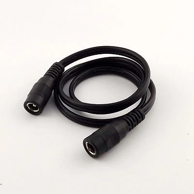 2ft DC Power CCTV 5.5x 2.1mm Female to Female Jack Adapter Extension Cable 18AWG - Image 1 of 4