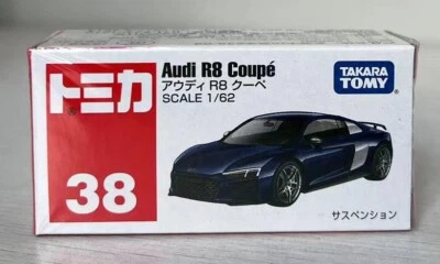 Takara Tomy Tomica 38 Audi R8 Coupe Blue 1/66 Mini Diecast Car - Image 1 of 4
