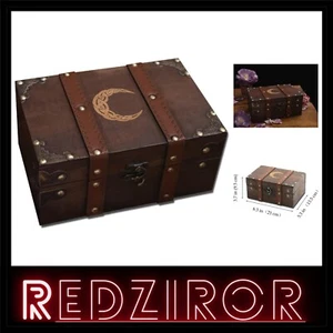 Charming 8.3" Wooden Keepsake Box - Rustic Storage for Crystals & Altars - Picture 1 of 10
