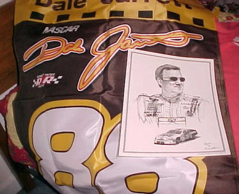 NASCAR #88 DALE JARRETT UPS Outdoor Flag  30x42 Robert Yates Racing + Art Print Cover