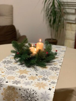 christmas table runner teflon coated - Image 1 of 2