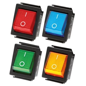 Interruptor basculante iluminado, interruptor basculante, 2 polos, 4 contactos, 250V - 15A - Imagen 1 de 10