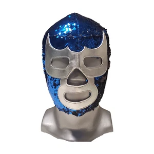Blue Demon - Máscara Lucha Libre Lycra Lentequilla y Vinilo Tamaño: Ajustable - Imagen 1 de 13