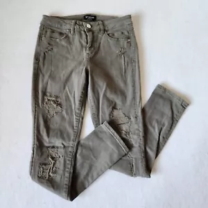 Jeans denim BEBE VINTAGE colore oliva, taglia 27 (piccolo) slim, UNICO e RARO da trovare - Foto 1 di 6