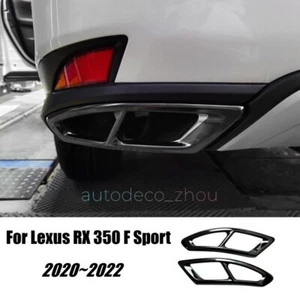 For 2020 -2022 Lexus RX 350 F Sport Stainless Black Rear Tail Exhaust Frame Trim - Picture 1 of 5