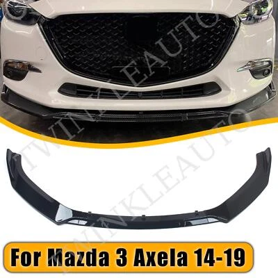 Protector labial parachoques delantero negro brillante moldura moldura para Mazda 3 Axela 2014-2018 Foto 1 de 4