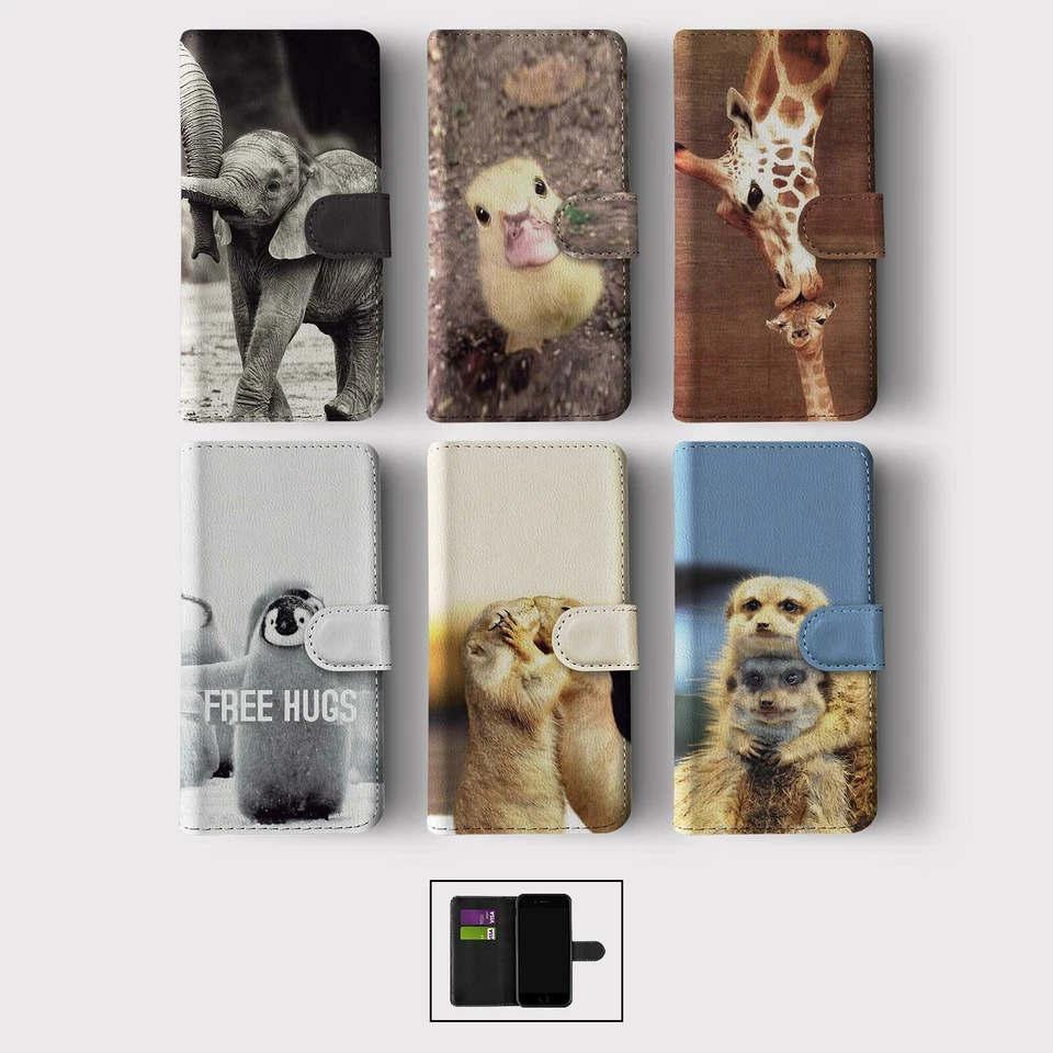 CASE FOR SAMSUNG S23 S22 S21 S20 S10 S9 WALLET FLIP PHONE COVER CUTE ANIMAL CUBS - Image 1 of 1